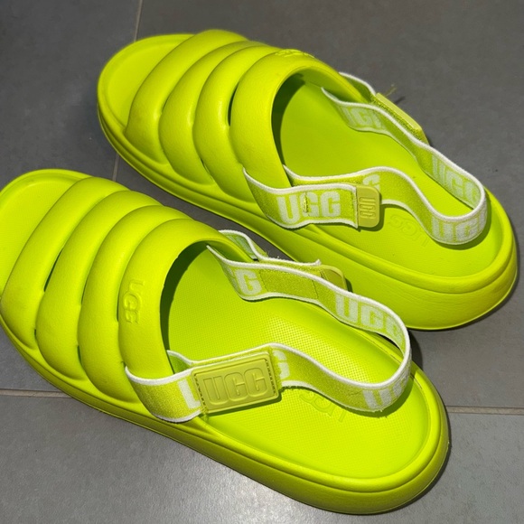 UGG Neon Lime Sandals - Picture 3 of 3